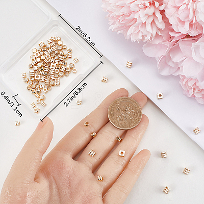 120Pcs 4 Styles Brass Spacer Beads KK-BBC0011-37-1