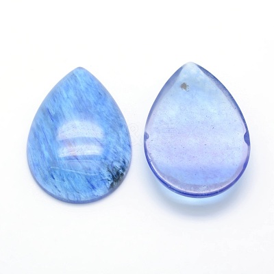 Blue Watermelon Stone Glass Cabochons G-P393-G03-1