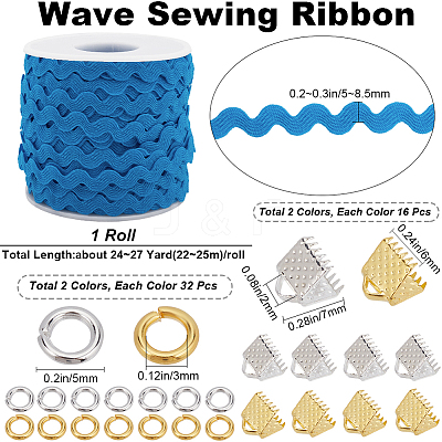 1 Strand Wave Bending Fringe Trim FIND-GF0006-65A-1