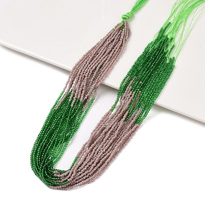 Transparent Gradient Color Glass Beads Strands GLAA-H021-01A-44-1