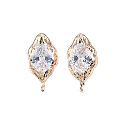 Brass Stud Earring Findings X-KK-N232-434LG-1