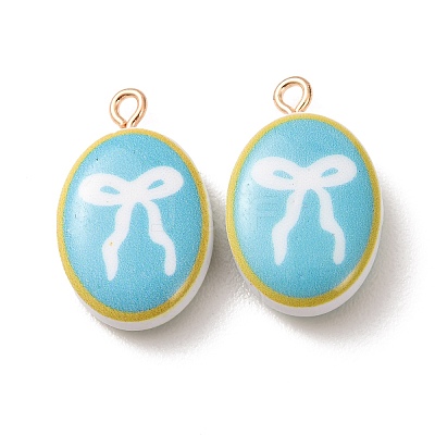 Printed Alloy with Acrylic Pendants AL-CBAE25B-04B-G-1
