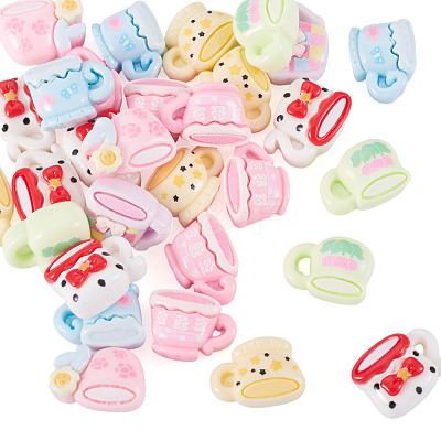 30Pcs Opaque Resin Decoden Cabochons RESI-TADJ0001-19-1