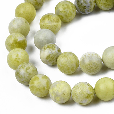 Natural Yellow Mustard Jasper Beads Strands G-Q462-10mm-39-1