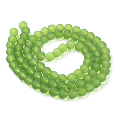 Baking Paint Transparent Glass Bead Strands GLAA-S031-10mm-34-1