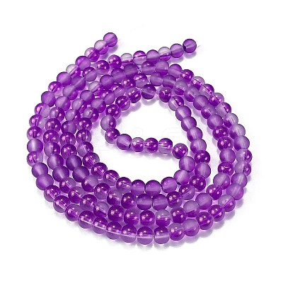 Frosted Transparent Glass Bead Strands GLAA-P065-6mm-15-1