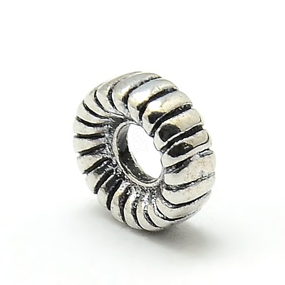 Large Hole Tibetan Style Alloy Tyre European Beads TIBEB-O003-03-1