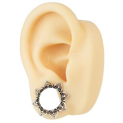 Hollow Out Flower Brass Alloy Ear Tunnels FS-WG7C815-02-1