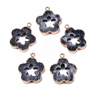 Natural Druzy Agate Pendants G-T131-24-1