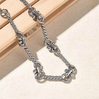 304 Stainless Steel Twited Rope Link Chain Bracelets for Women BJEW-A160-06P-1