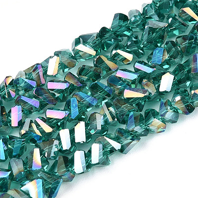 Electroplate Transparent Glass Beads Strands X-GLAA-N021-4mm-05-1