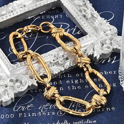 304 Stainless Steel Rolo Link Chain Bracelets for Women BJEW-F488-41G-1