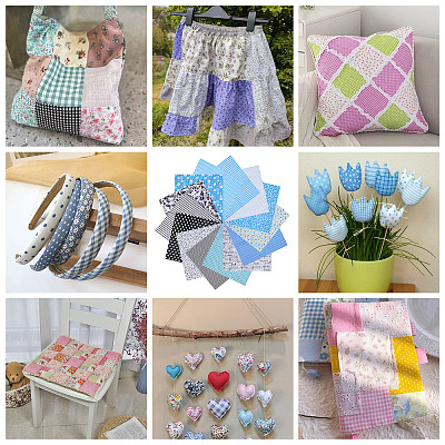 28Pcs 14 Styles Cotton Fabric DIY-TA0014-80B-1