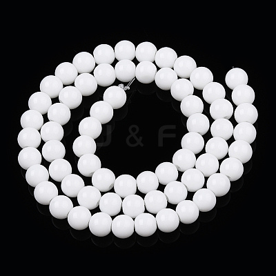 Opaque Solid Color Glass Beads Strands GLAA-T032-P6mm-02-1
