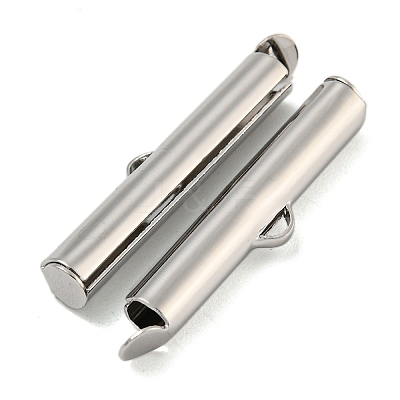 Brass Slide On End Clasp Tubes KK-N254-119P-04-1