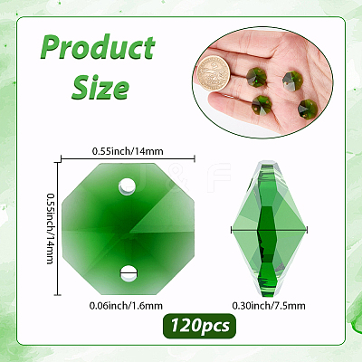 120Pcs Electroplated Glass Octagon Links Connectors EGLA-SP0001-35-1