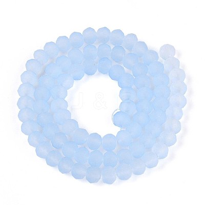 Baking Paint Frosted Glass Beads Strands FGLA-N003-6mm-01-1