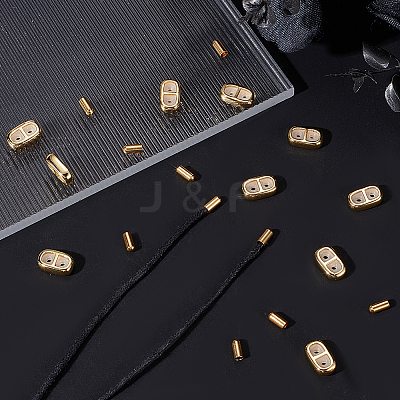 5 Sets Brass Cord Ends KK-BBC0009-28-1