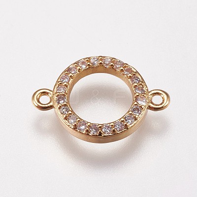 Brass Micro Pave Cubic Zirconia Links KK-I614-018G-1