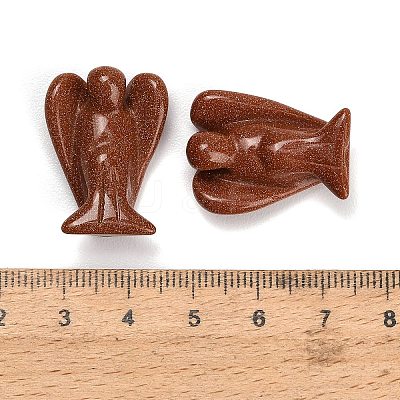 Synthetic Goldstone Gemstone Carved Angle Figurines GG-CBA8396-A15-1