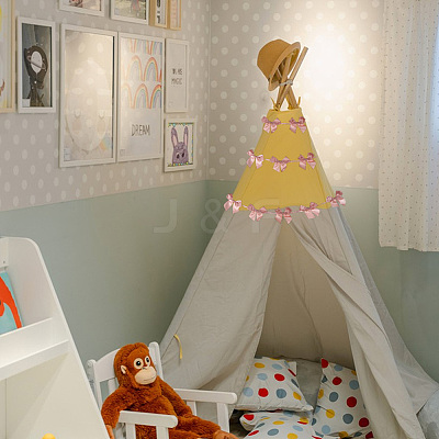 2Pcs Cloth Bowknot Hanging Banner for Christmas Tree Decoration AJEW-SP0002-82C-1