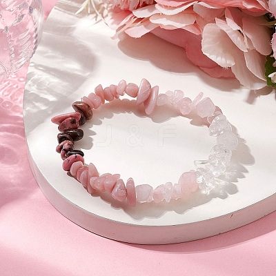Gemstone Stretch Bracelet BJEW-JB11012-03-1