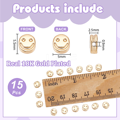 15Pcs Brass Beads SMFA-UN0001-01-1