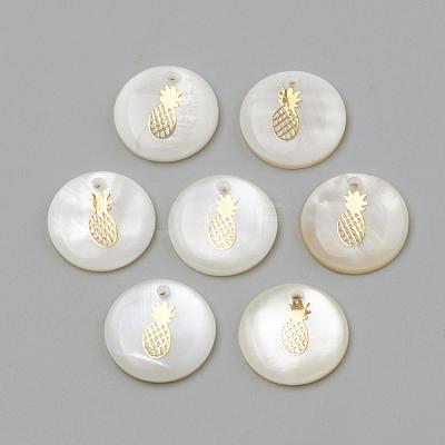 Freshwater Shell Pendants SHEL-Q010-009G-1