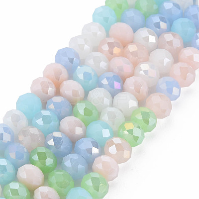 Electroplate Glass Beads Strands X-EGLA-S194-18G-1