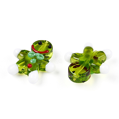 Gingerbread Man Handmade Lampwork Beads LAMP-G150-04E-1