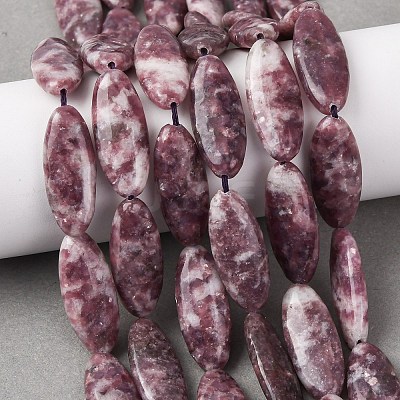 Natural Lepidolite/Purple Mica Stone Beads Strands G-F808-A01-01A-1