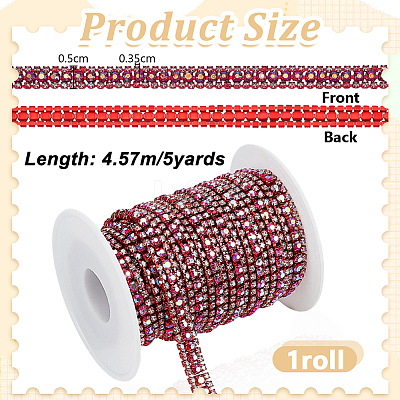 5 Yards Glass Rhinestone Cup Chains RB-WH0013-01C-1