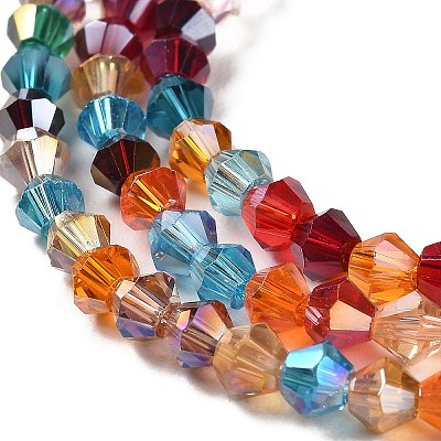 Transparent Electroplate Glass Beads Strands GLAA-F029-4mm-A29-1
