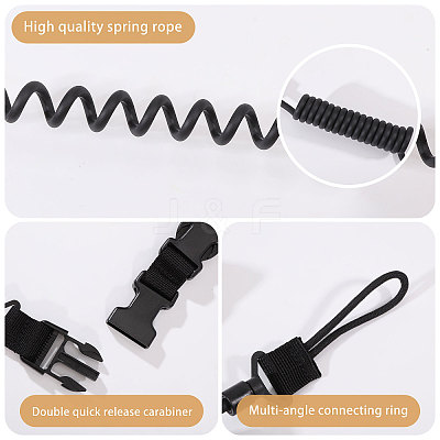 Nylon Outdoor Tactical Spring Lanyard AJEW-WH0752-319C-1
