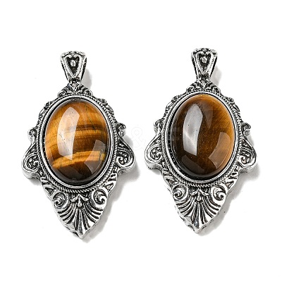 Natural Tiger Eye Big Pendants G-Z050-03B-1