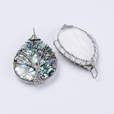 Abalone Shell/Paua Shell Big Pendants KK-P132-03P-1
