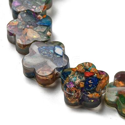 Dyed Natural Imperial Jasper with Resin Beads Strands G-G083-G05-01-1