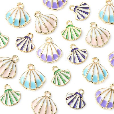 20Pcs 5 Styles Alloy Enamel Pendants ENAM-YW0003-03-1