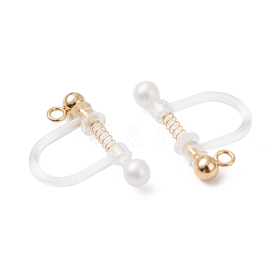 10 Pairs Plastic Clip-on Earring Findings STAS-UN0024-79-1