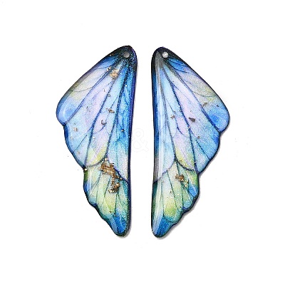 2Pcs Transparent Epoxy Resin Pendants RESI-A044-04D-1