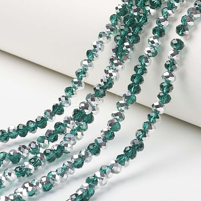Electroplate Transparent Glass Beads Strands EGLA-A034-T3mm-M15-1