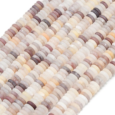 Frosted Natural Violet Strawberry Quartz Beads Strands G-K389-C34-01-1