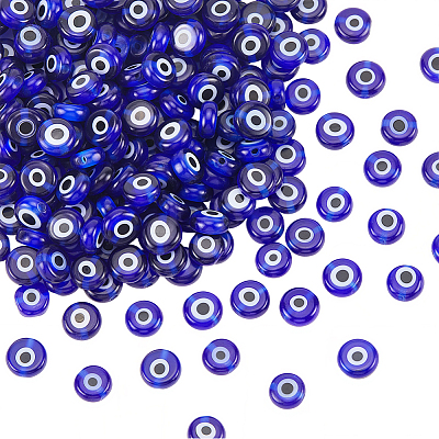 Handmade Evil Eye Lampwork Beads Strands LAMP-PA0001-50B-1