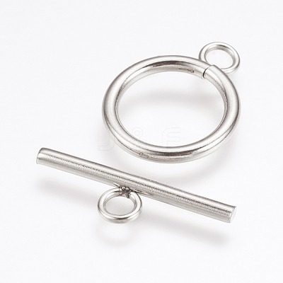 Tarnish Resistant 304 Stainless Steel Toggle Clasps STAS-F114-04P-C-1