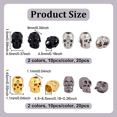 40Pcs 4 Styles Alloy Bead Cone FIND-NB0006-51-1