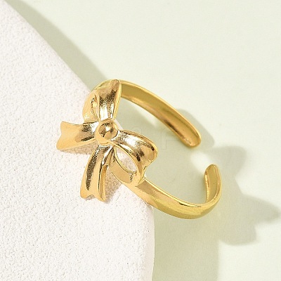 Adjustable 304 Stainless Steel Cuff Open Rings for Women RJEW-Z122-03G-01-1