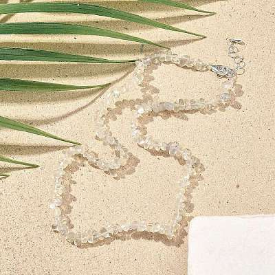 Natural Supper 7 Rutilated Quartz Chip Beaded Necklaces for Men Women NJEW-G159-01C-1