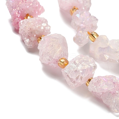 Electroplated Natural Druzy Agate Beads Strands G-G289-02A-1