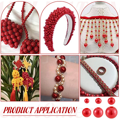 1113Pcs 6 Styles Imitation Pearl Resin Beads Strands RESI-PH0002-29-1