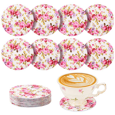 8Pcs PU Leather Cup Mats AJEW-MB0001-12-1